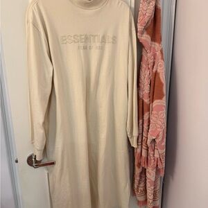 Essentials Beige Long Sleeve Dress